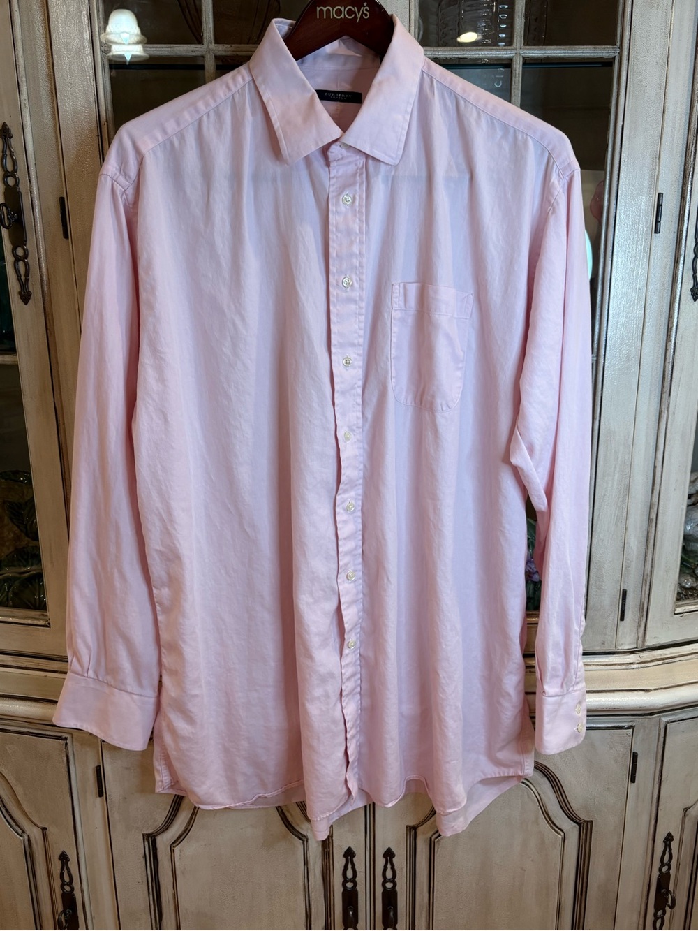Men's Burberry London Light Pink Button-Down 100% Cotton Dress Shirt